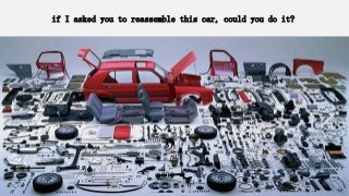 if I asked you to reassemble this car, could you do it?
 