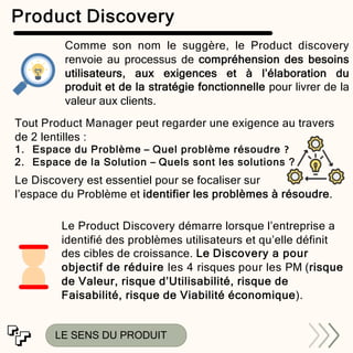 Product Discovery
LE SENS DU PRODUIT
Comme son nom le suggère, le Product discovery
renvoie au processus de compréhension ...