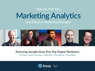 Featuring Insights from Five Top Digital Marketers
Eric Enge | Andy Crestodina | Larry Kim | Steve Rayson | Chad White
How the Pros Turn  
Marketing Analytics
Into Eﬀec:ve Marke:ng Strategies
 