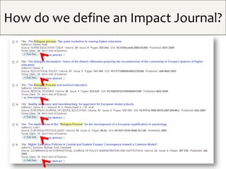 How do we define an Impact Journal?
 
