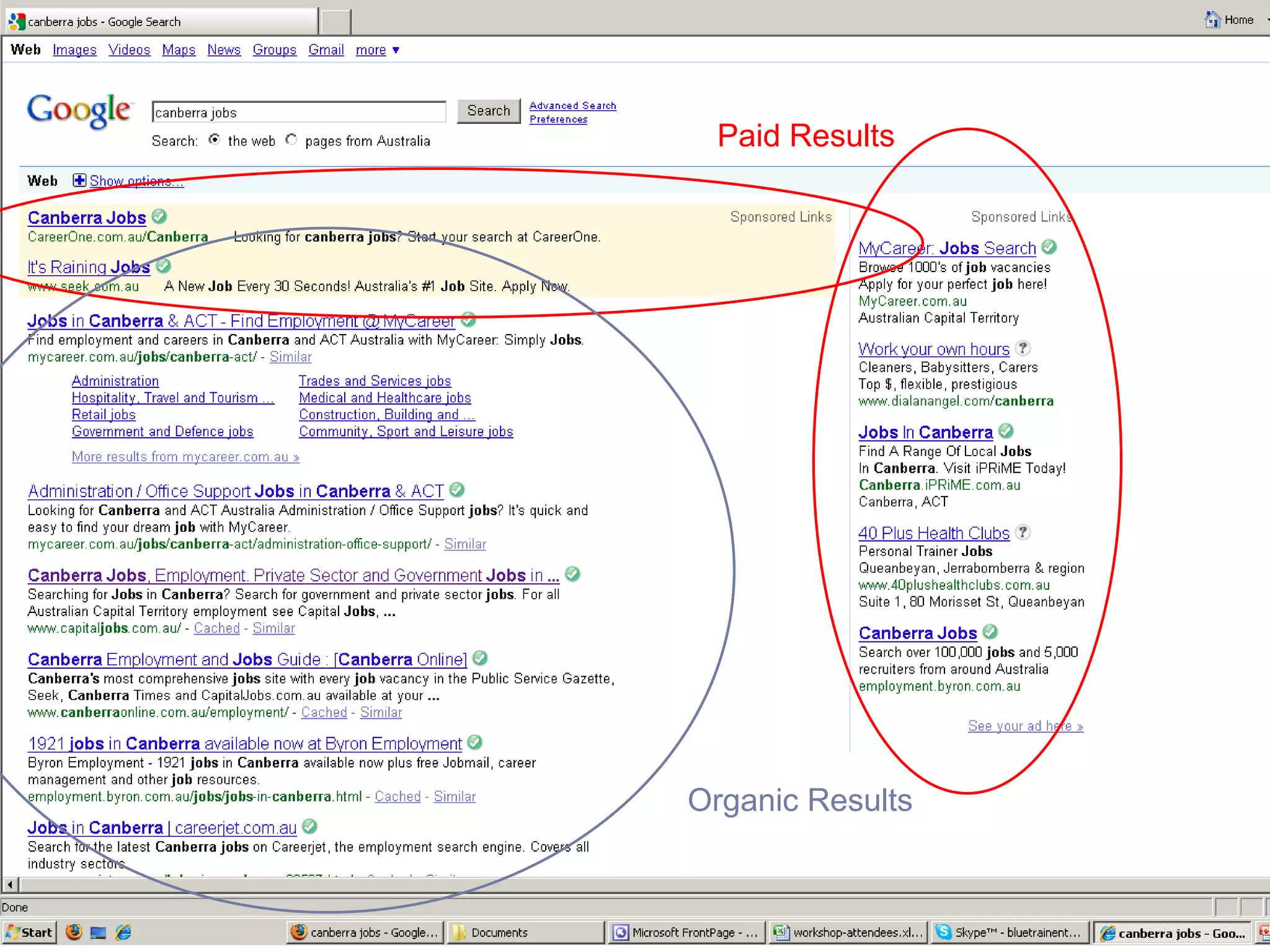 Paid ResultsOrganic Results