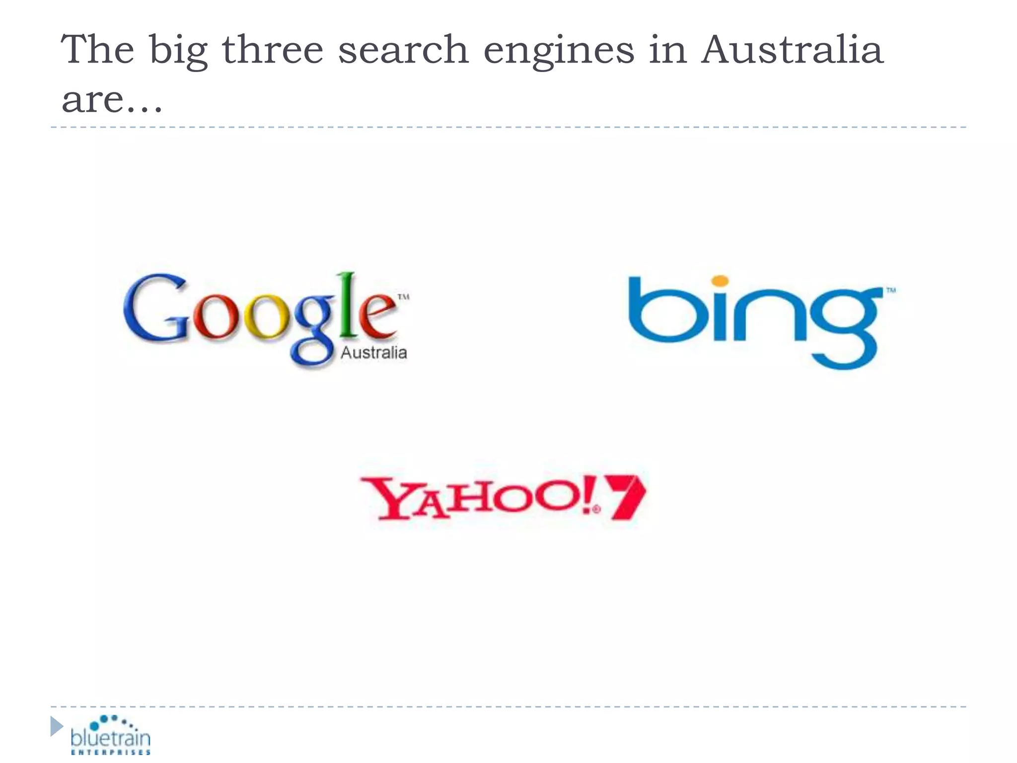 The big three search engines in Australia are…