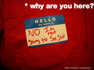 * why are you here? Credit: Scot Beale / Laughing Squid 