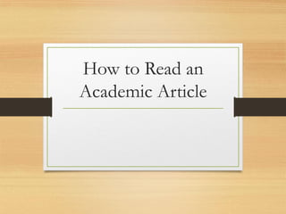 how-to-read-an-academic-article.pdfhhbvbghhjj | PDF