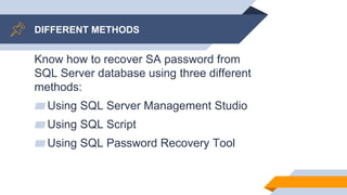 Know How to Recover SQL Server SA Password | PPTX