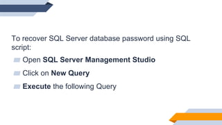 Know How to Recover SQL Server SA Password | PPTX