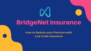 BridgeNet Insurance
How to Reduce your Premium with
Low-Code Insurance
 