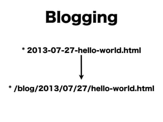 * 2013-07-27-hello-world.html
* /blog/2013/07/27/hello-world.html
Blogging
 