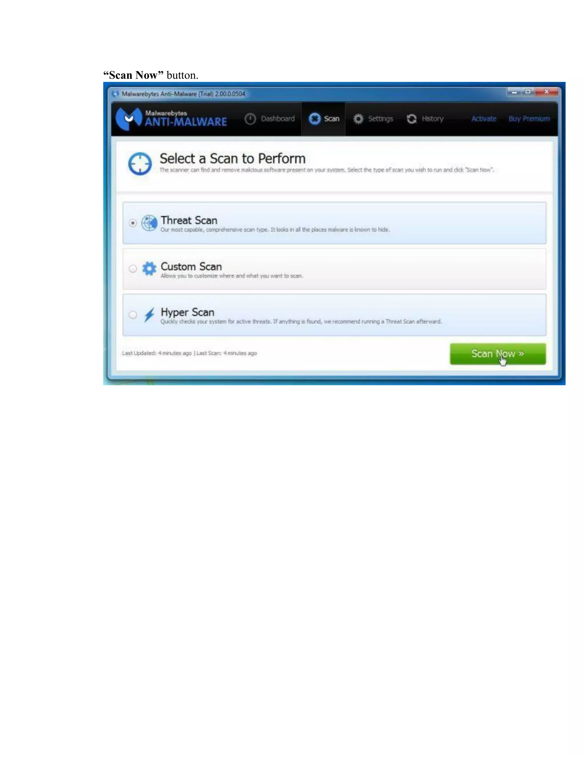 “Scan Now” button.
 