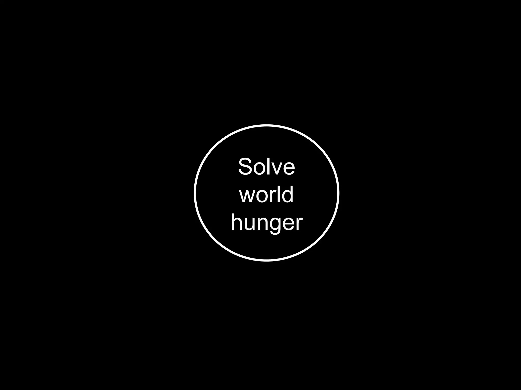Solve world hunger 