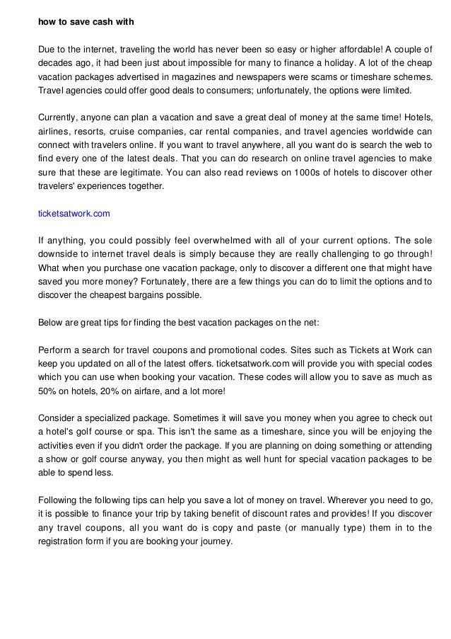 How To Save Money With Online Travel Discounts - 