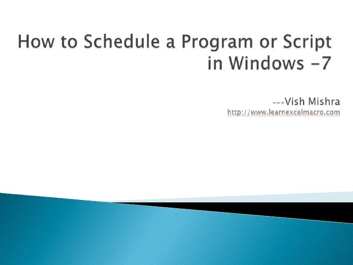  how to schedule a task in windows