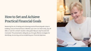 How to Set and Achieve Practical Financial Goals | PDF