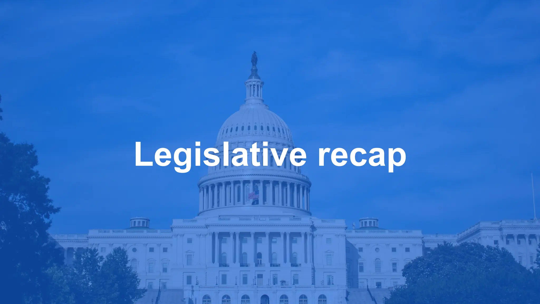 Legislative recap
 