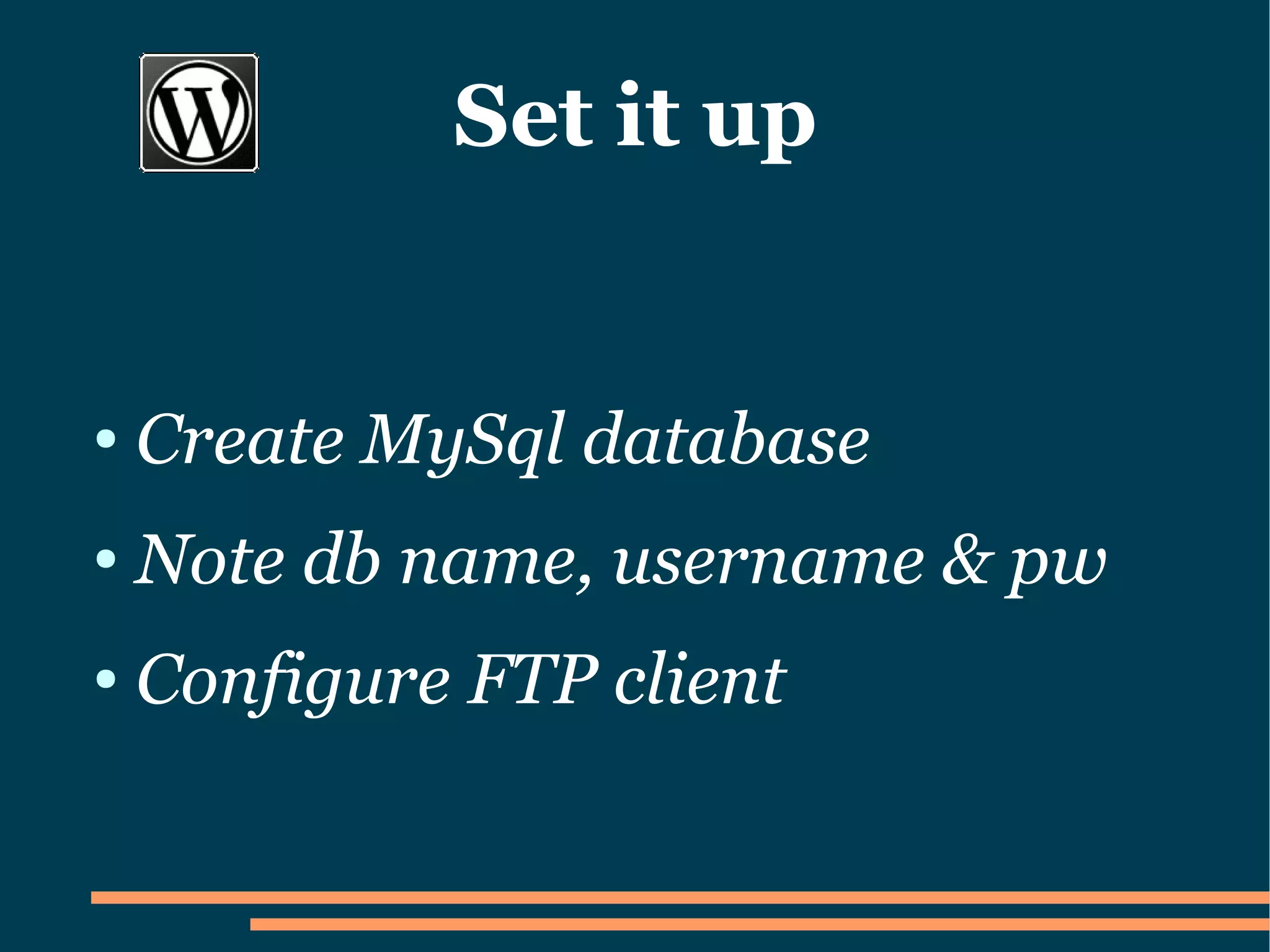 How to set up a Wordpress Blog