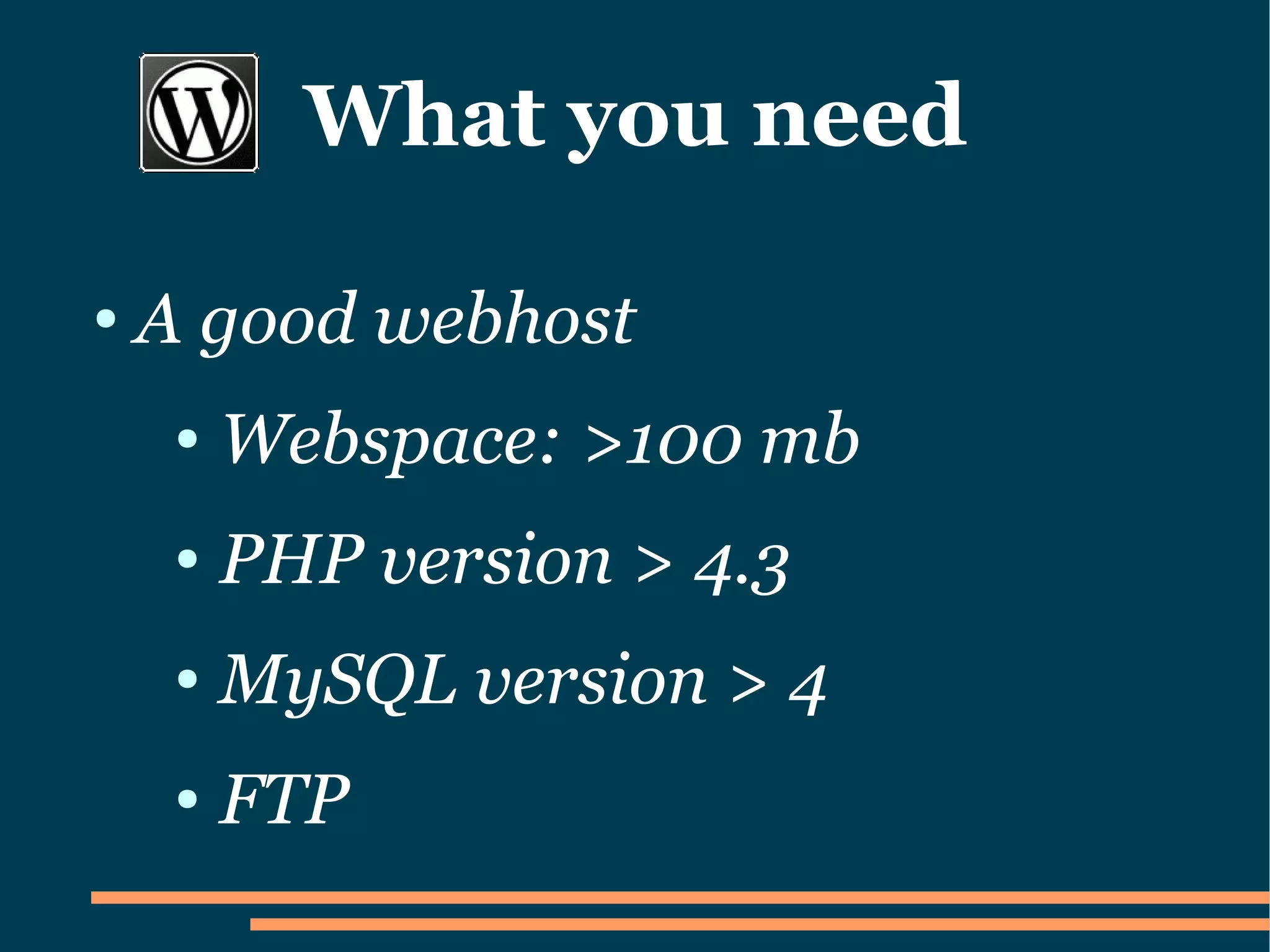 How to set up a Wordpress Blog