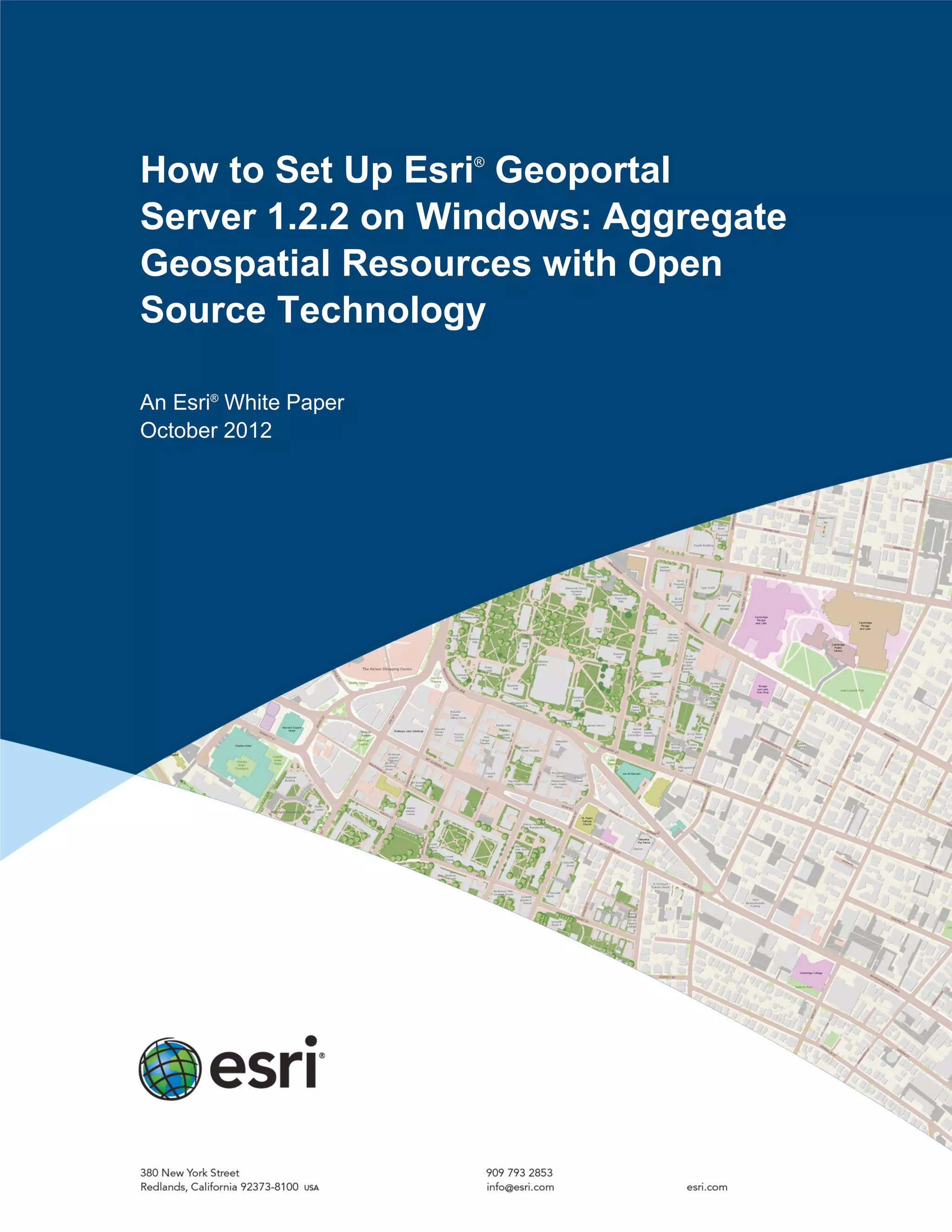 How to Set Up Esri Geoportal Server 1.2.2 on Windows | PDF