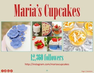 Maria’s Cupcakes 
http://instagram.com/mariascupcakes 
12,360 followers 
30 
Page 1 Solutions  