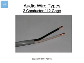 Audio Wire Types 2 Conductor / 12 Gage 