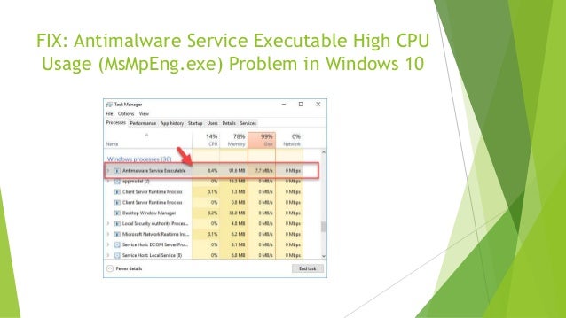 antimalware service executable high disk and cpu usage
