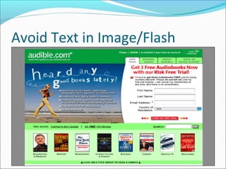 Avoid Text in Image/Flash
 