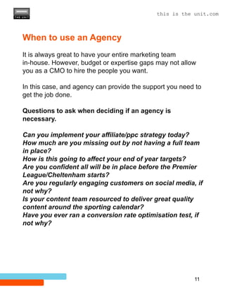 Betting Industry Guide: How to Structure Your Marketing Team | PDF