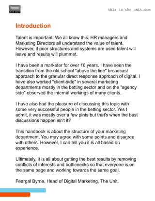 Betting Industry Guide: How to Structure Your Marketing Team | PDF