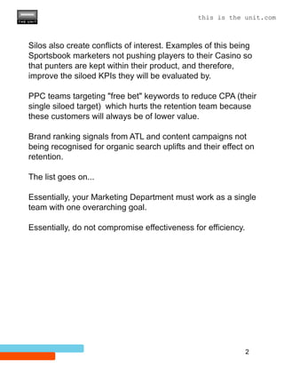 Betting Industry Guide: How to Structure Your Marketing Team | PDF