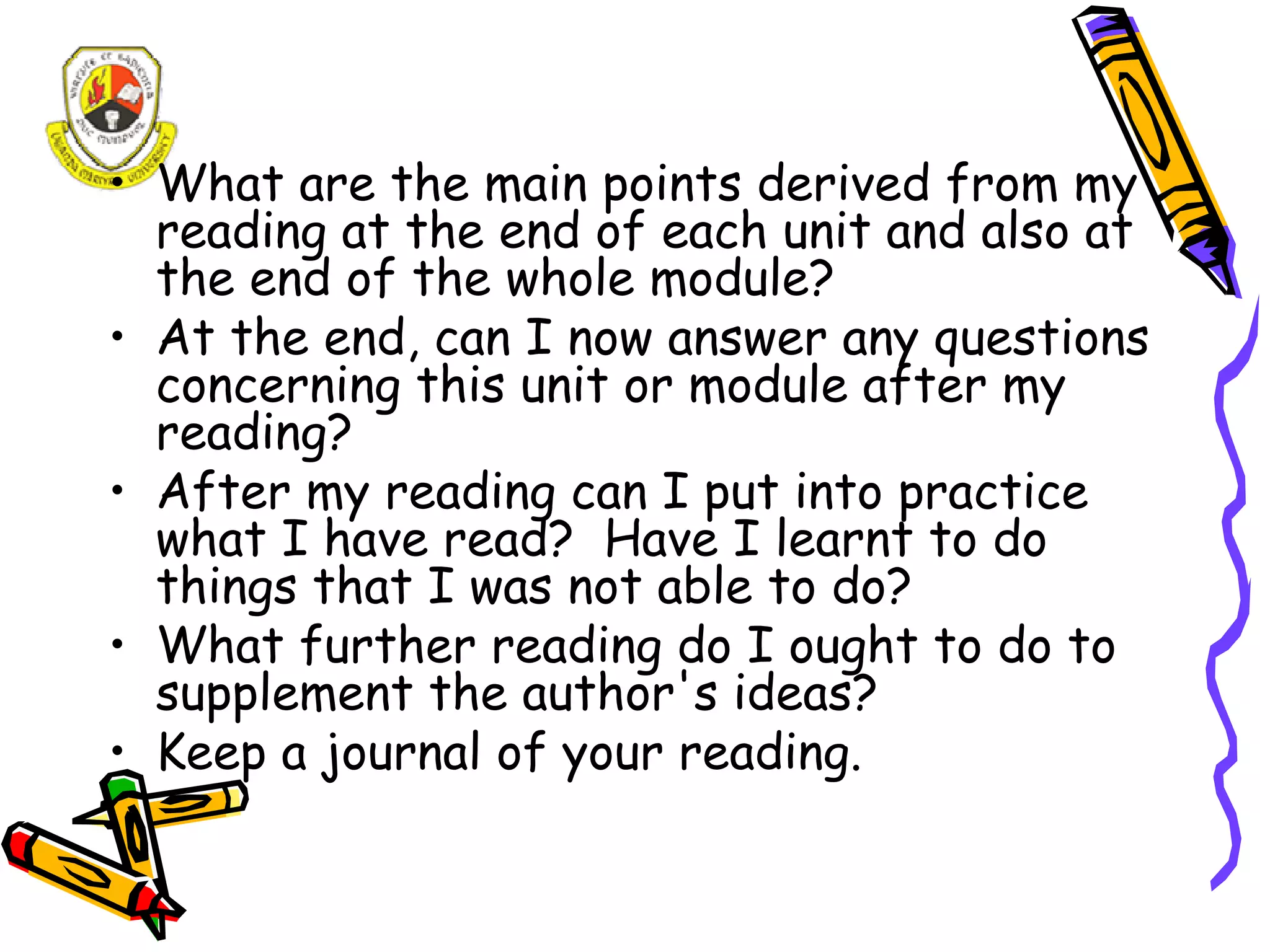 A study guide for Distance Learners