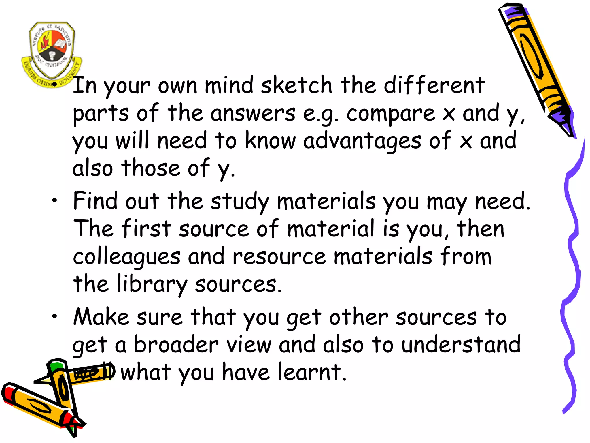 A study guide for Distance Learners