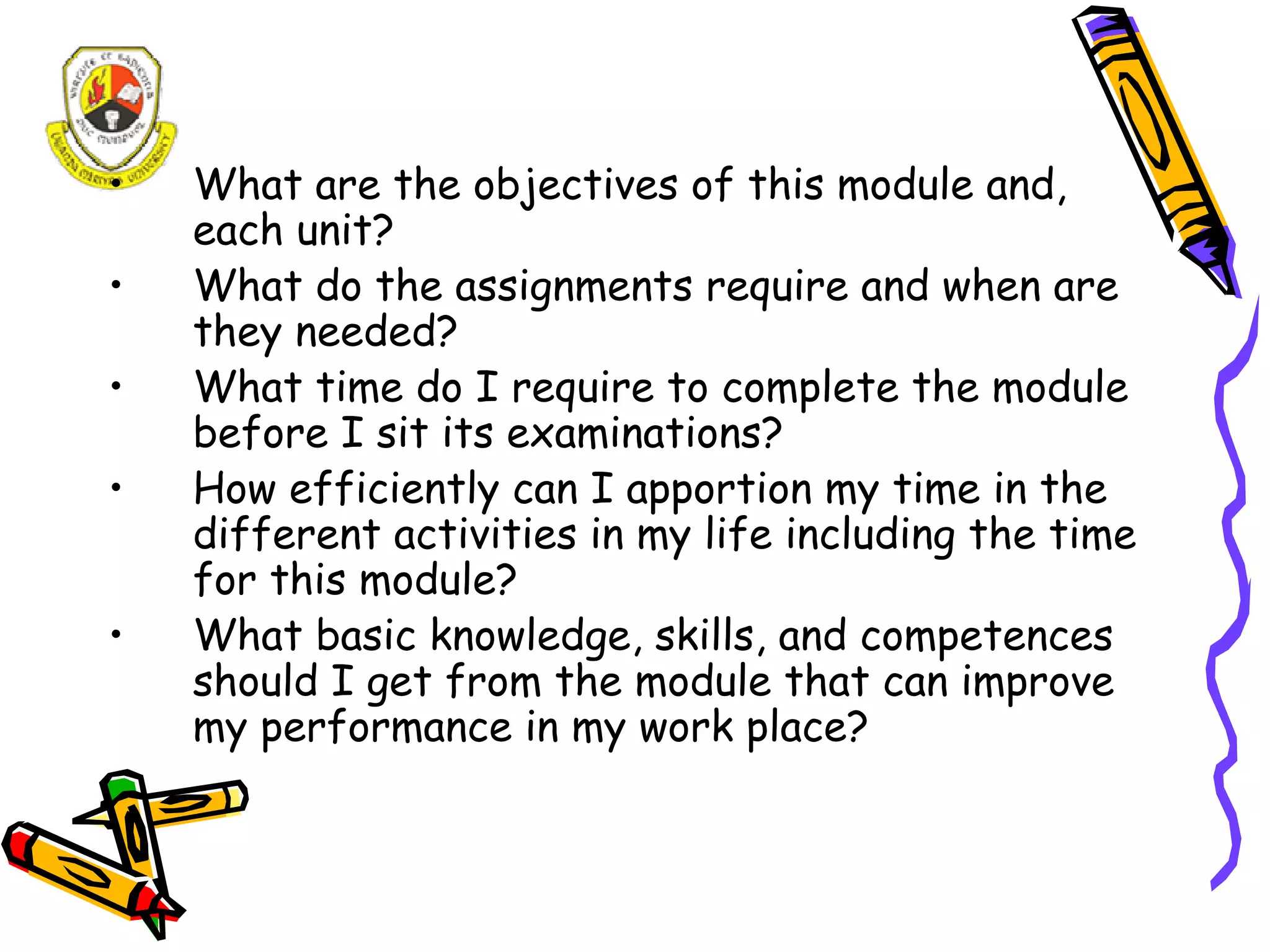 A study guide for Distance Learners