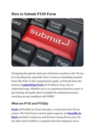 How to Submit P11D Form in the UK: Easy Guide | PDF