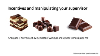 Work hard : an impressive result will motivate an impressive reaction
and investment ; motivation has virtuous circles and vicious circles.
 