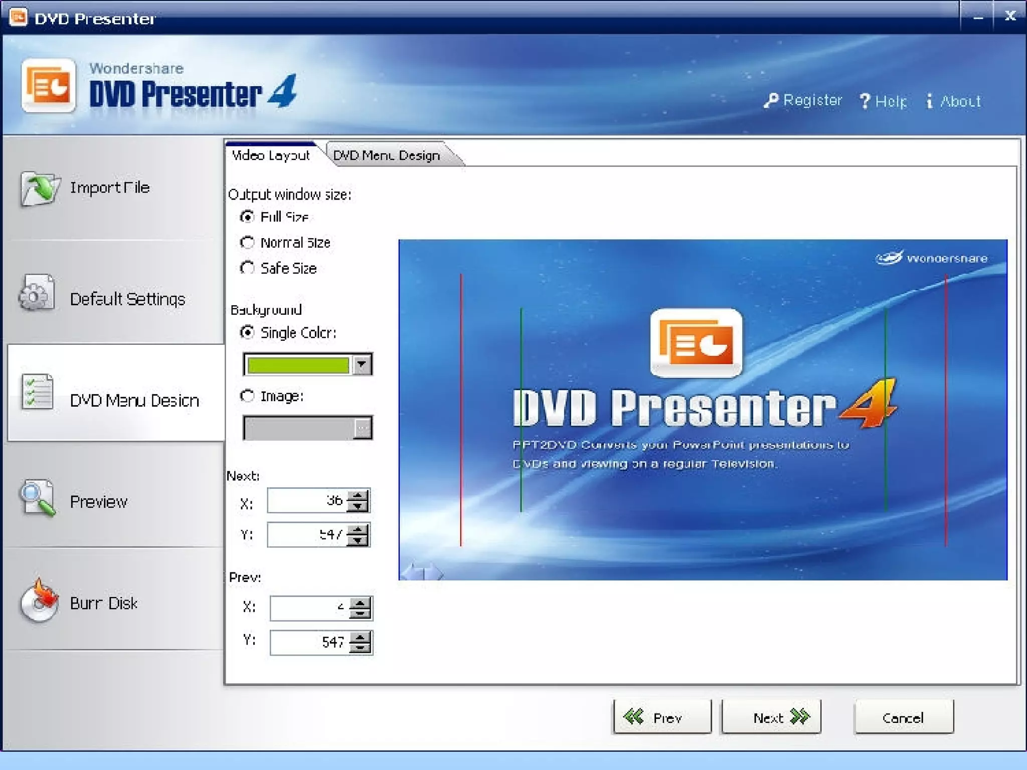 Set the video layout 