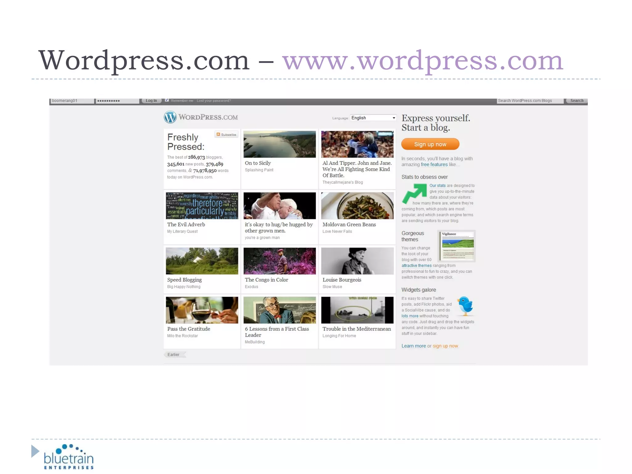 Wordpress.com –  www.wordpress.com   
