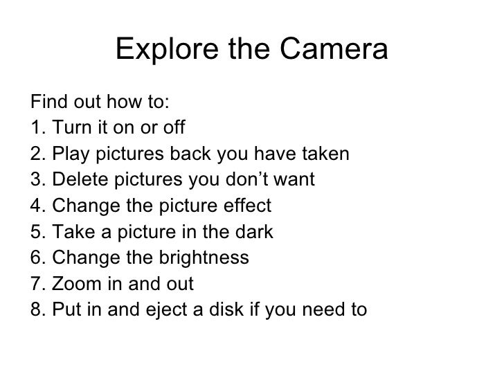 How to Use a Digital Camera