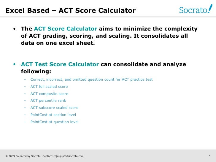 How To Use Act Score Calculator