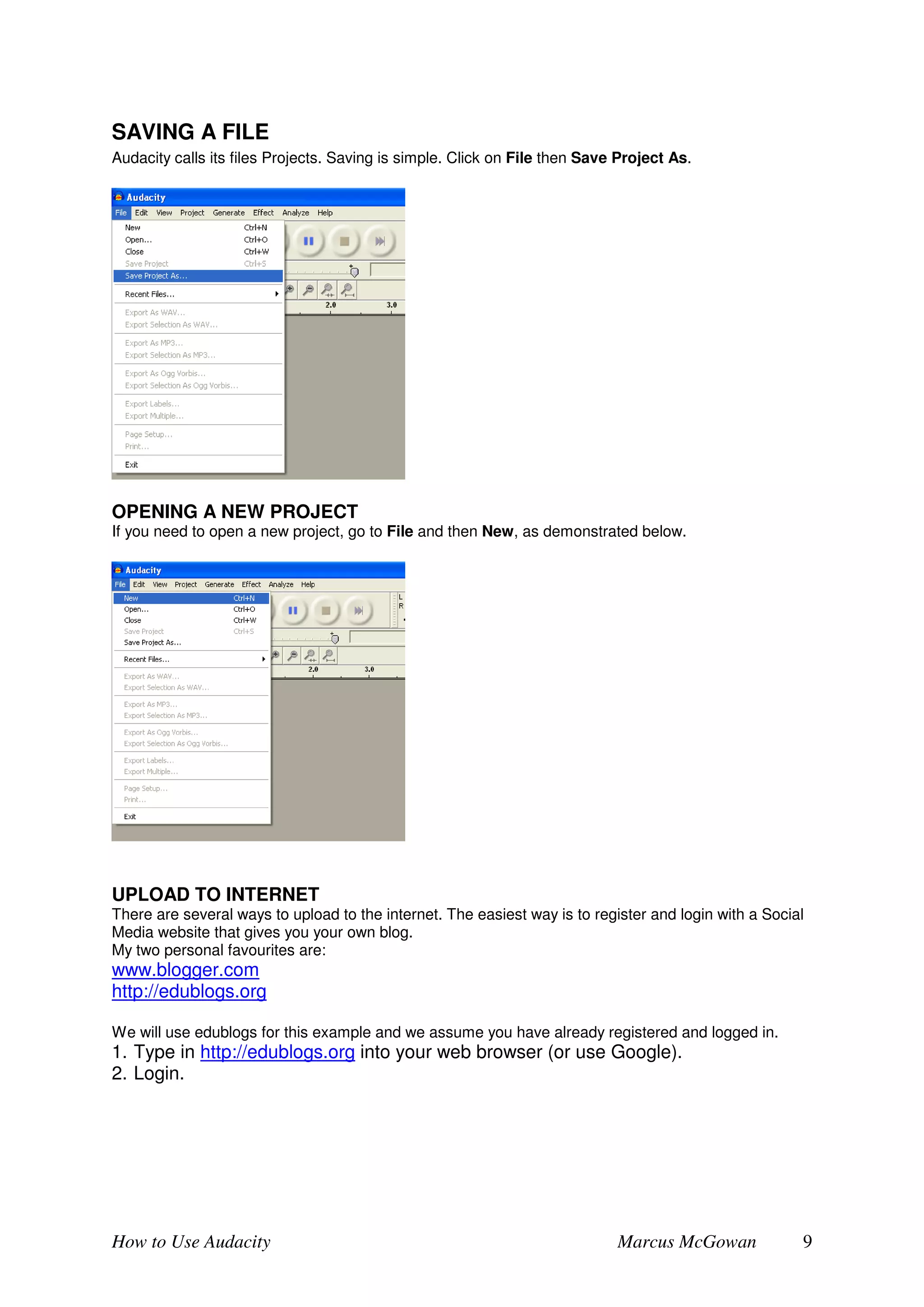 How To Use Audacity Guide Handout | PDF