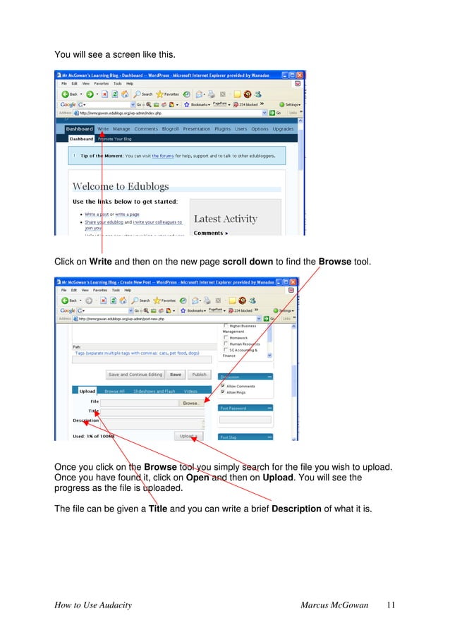 How To Use Audacity Guide Handout | PDF