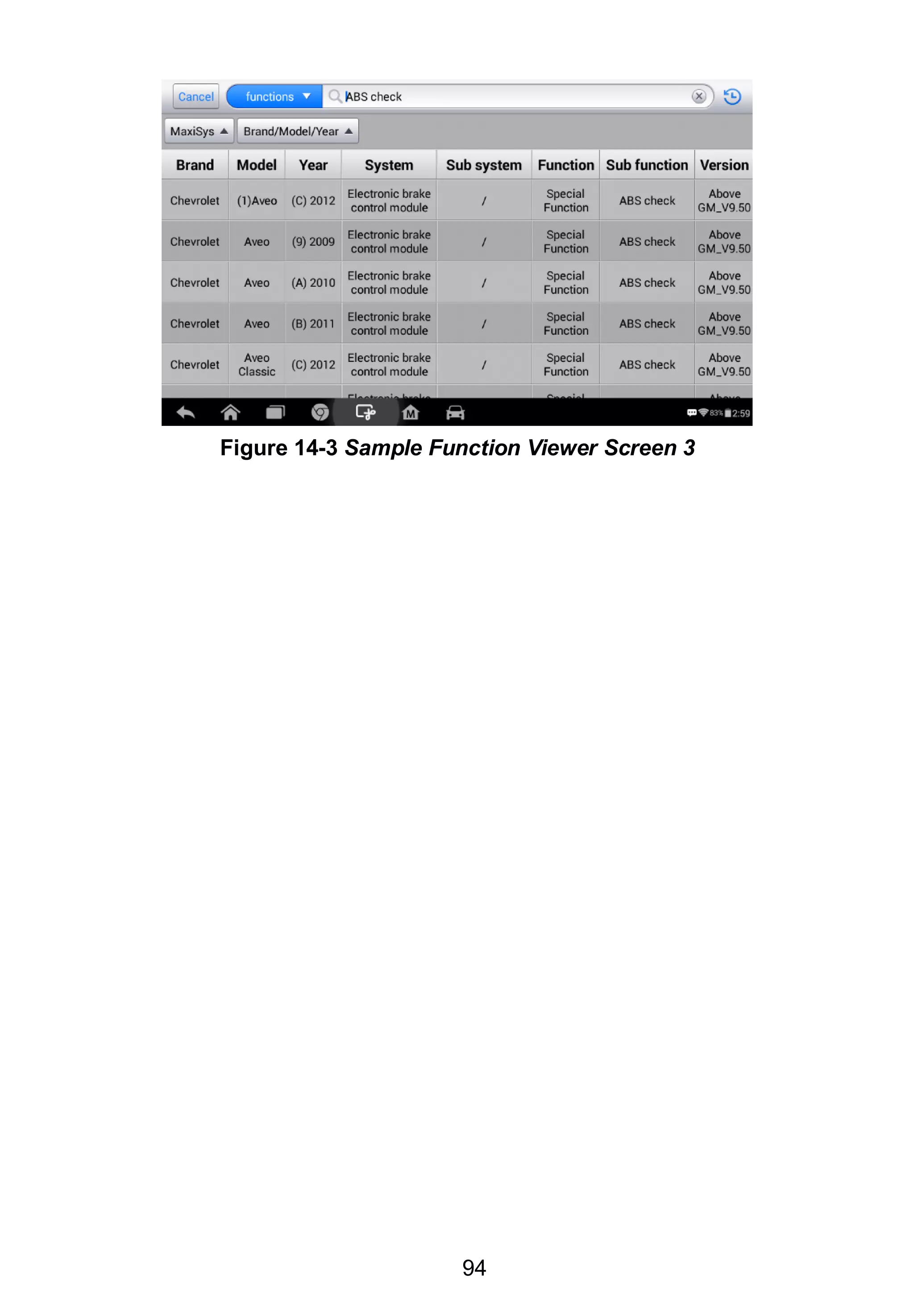 94
Figure 14-3 Sample Function Viewer Screen 3
 
