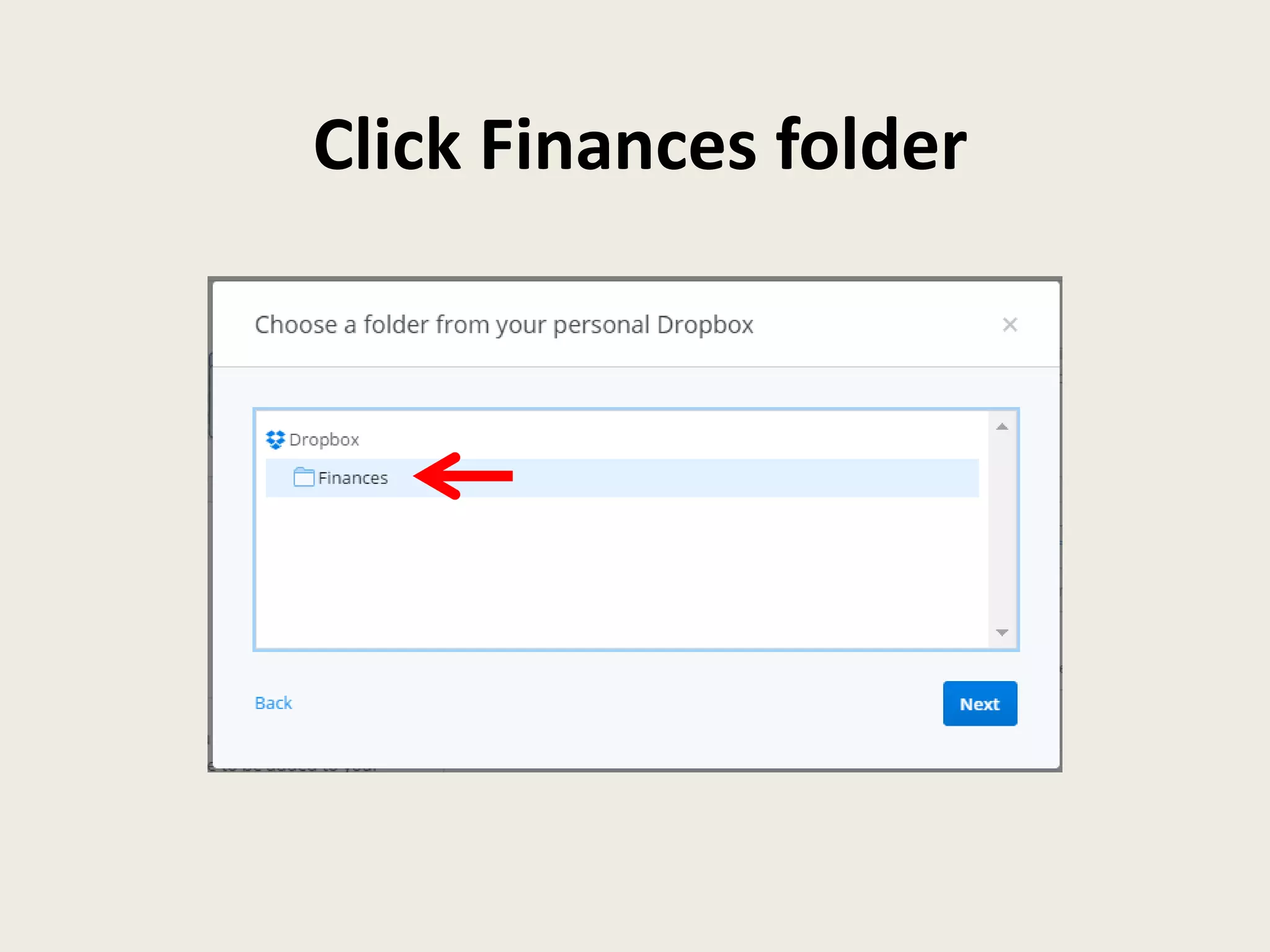 Click Finances folder
 