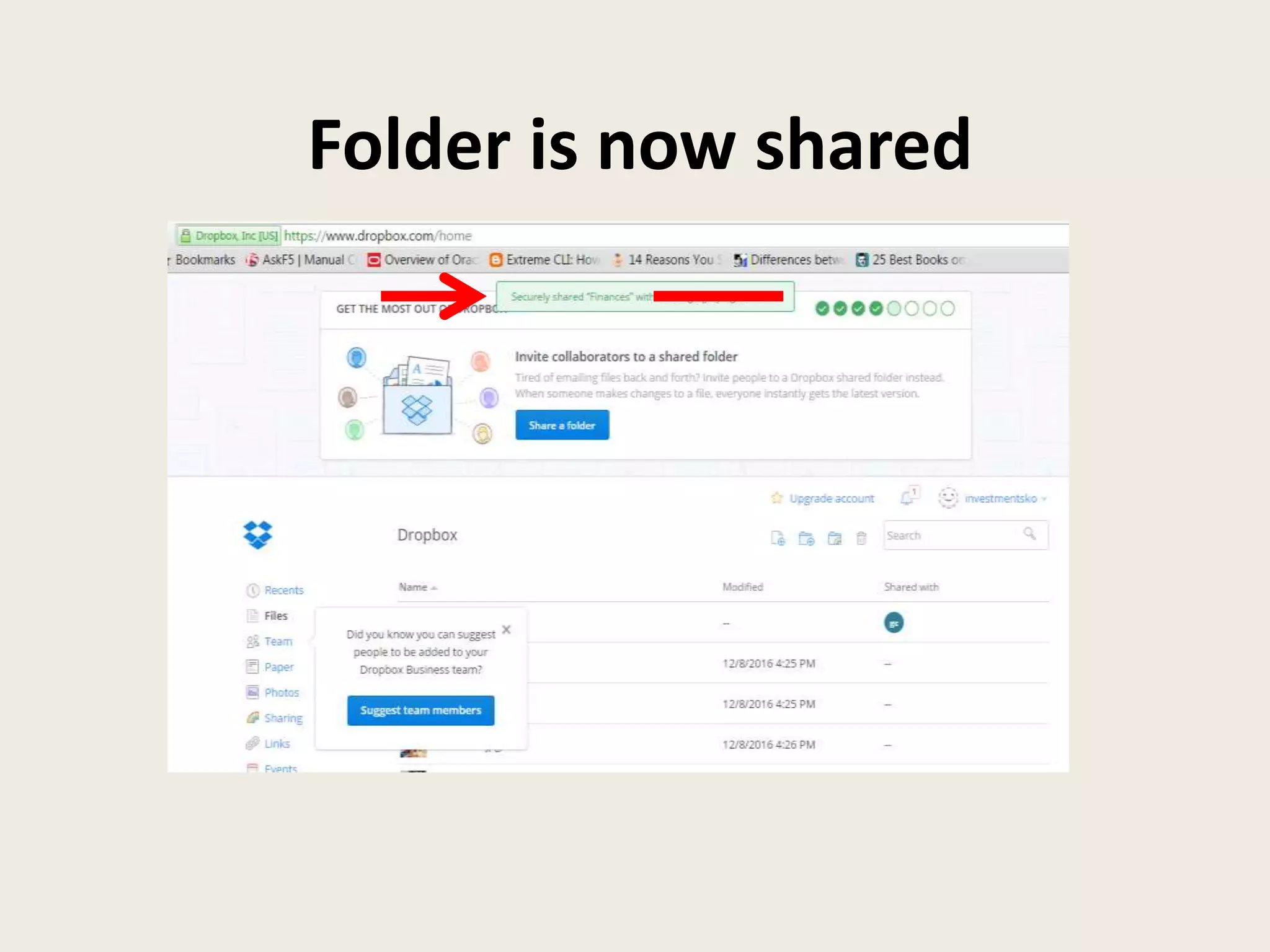 Folder is now shared
 