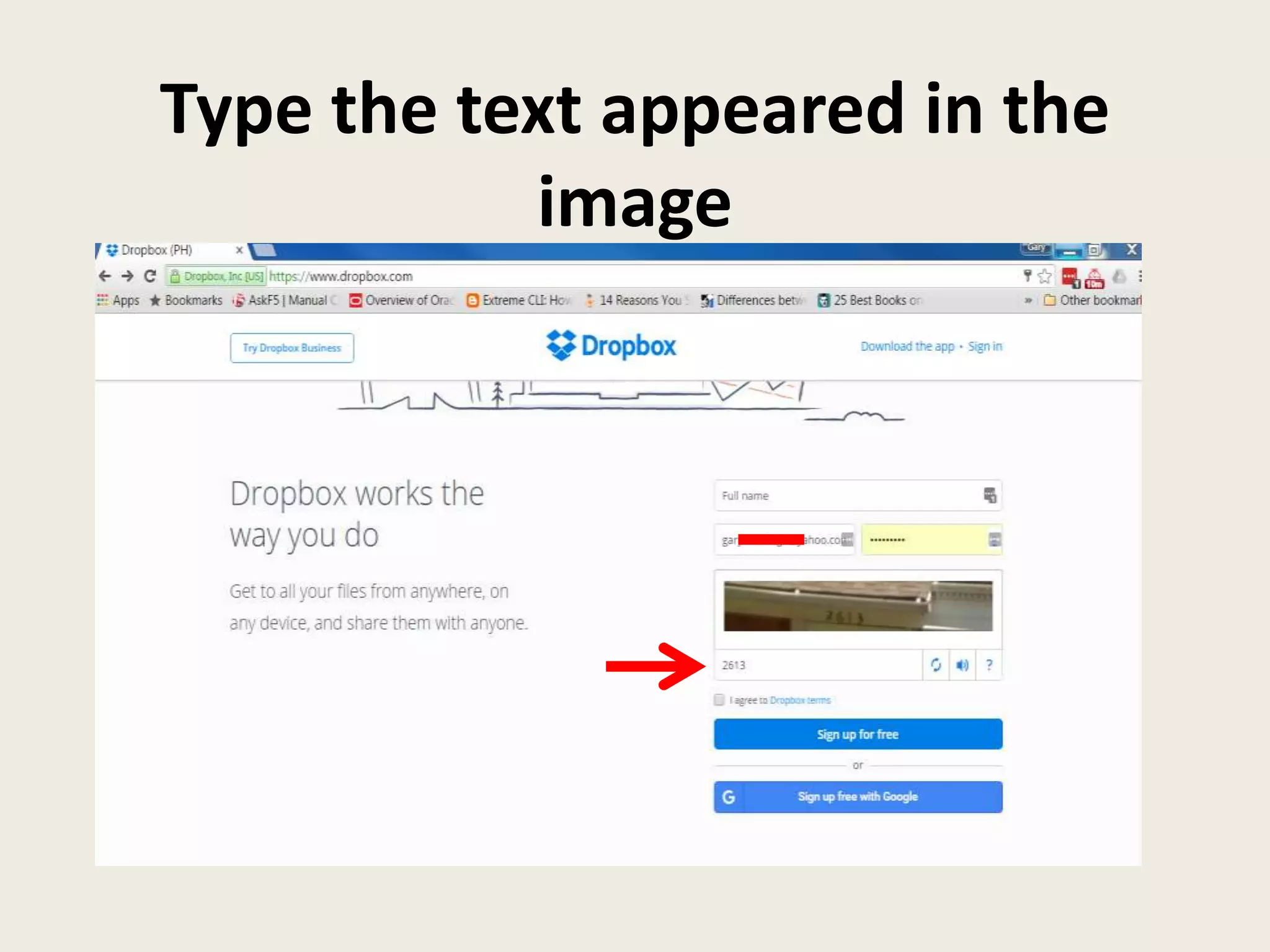 Type the text appeared in the
image
 