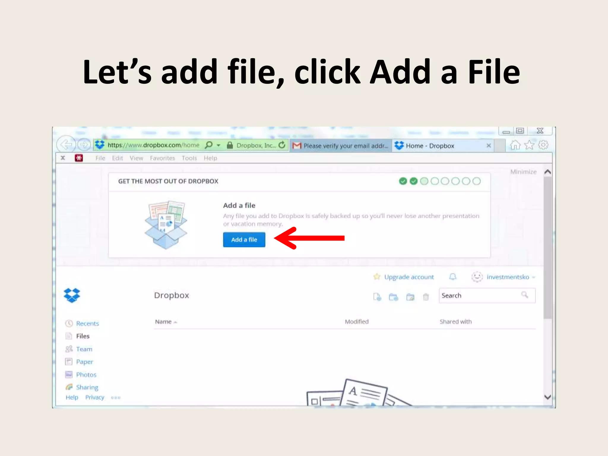 Let’s add file, click Add a File
 