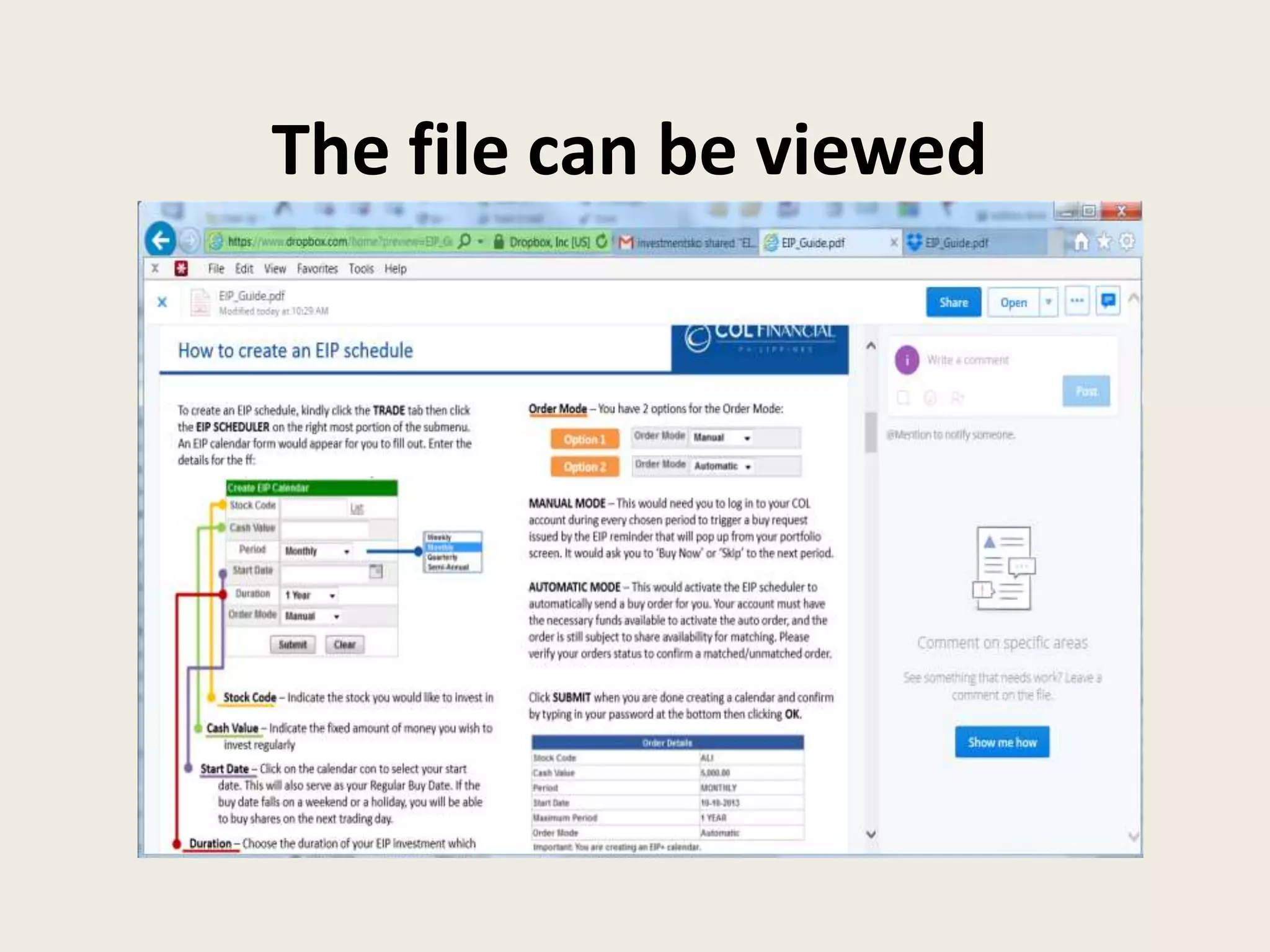 The file can be viewed
 