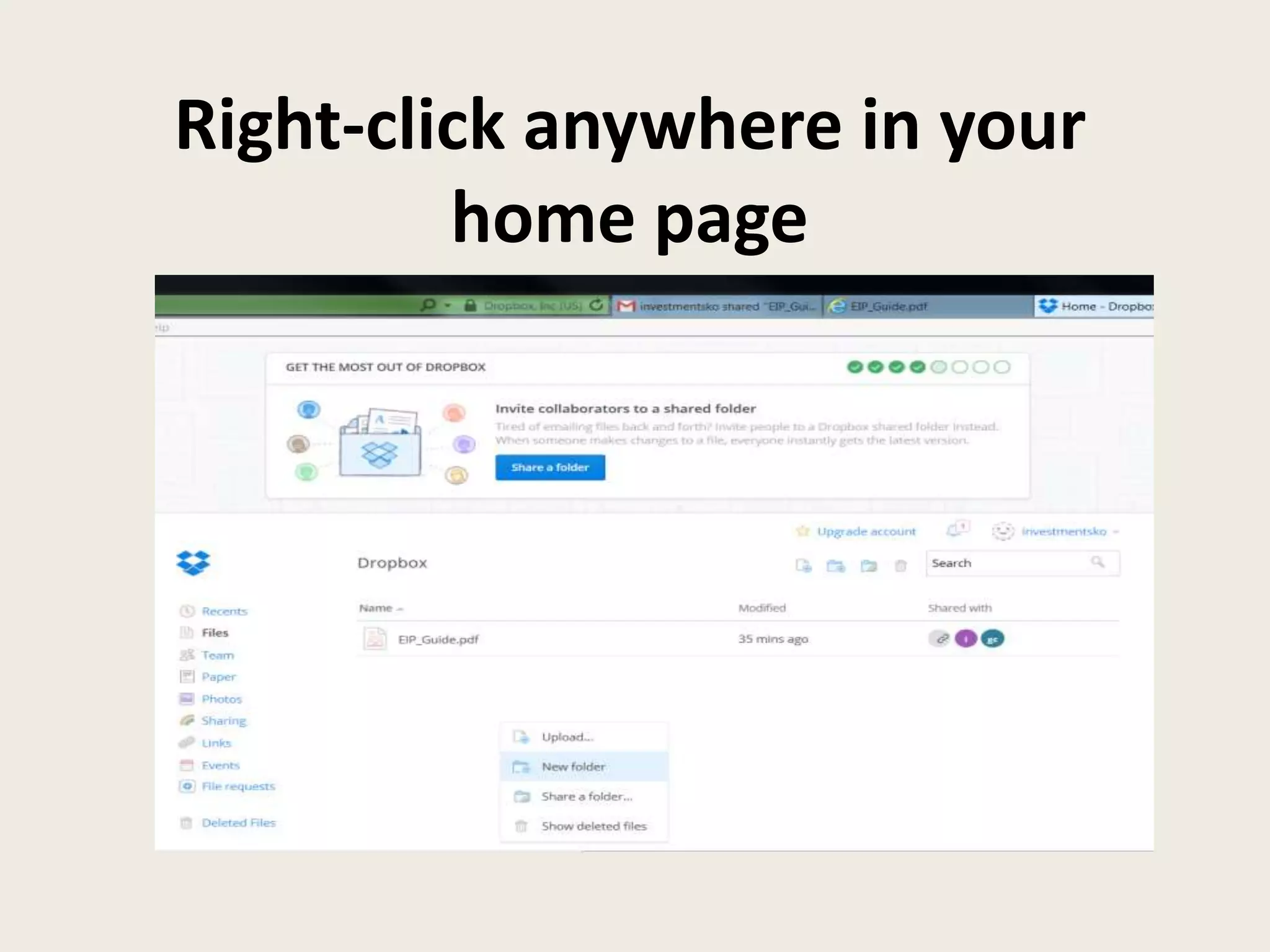 Right-click anywhere in your
home page
 