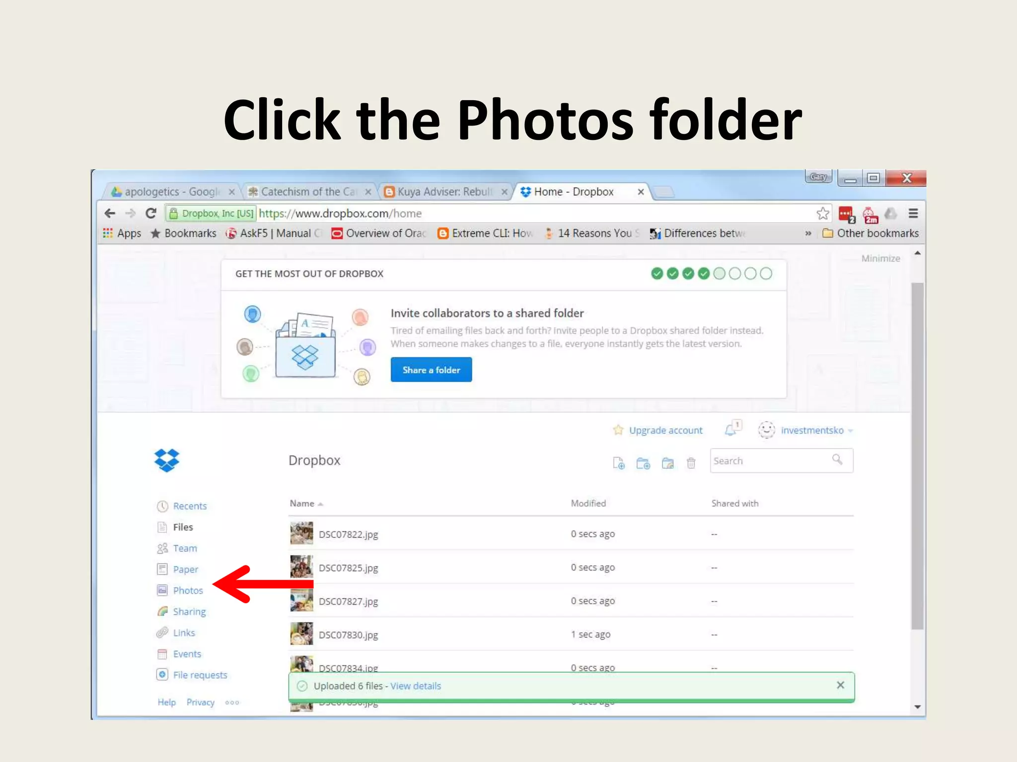 Click the Photos folder
 