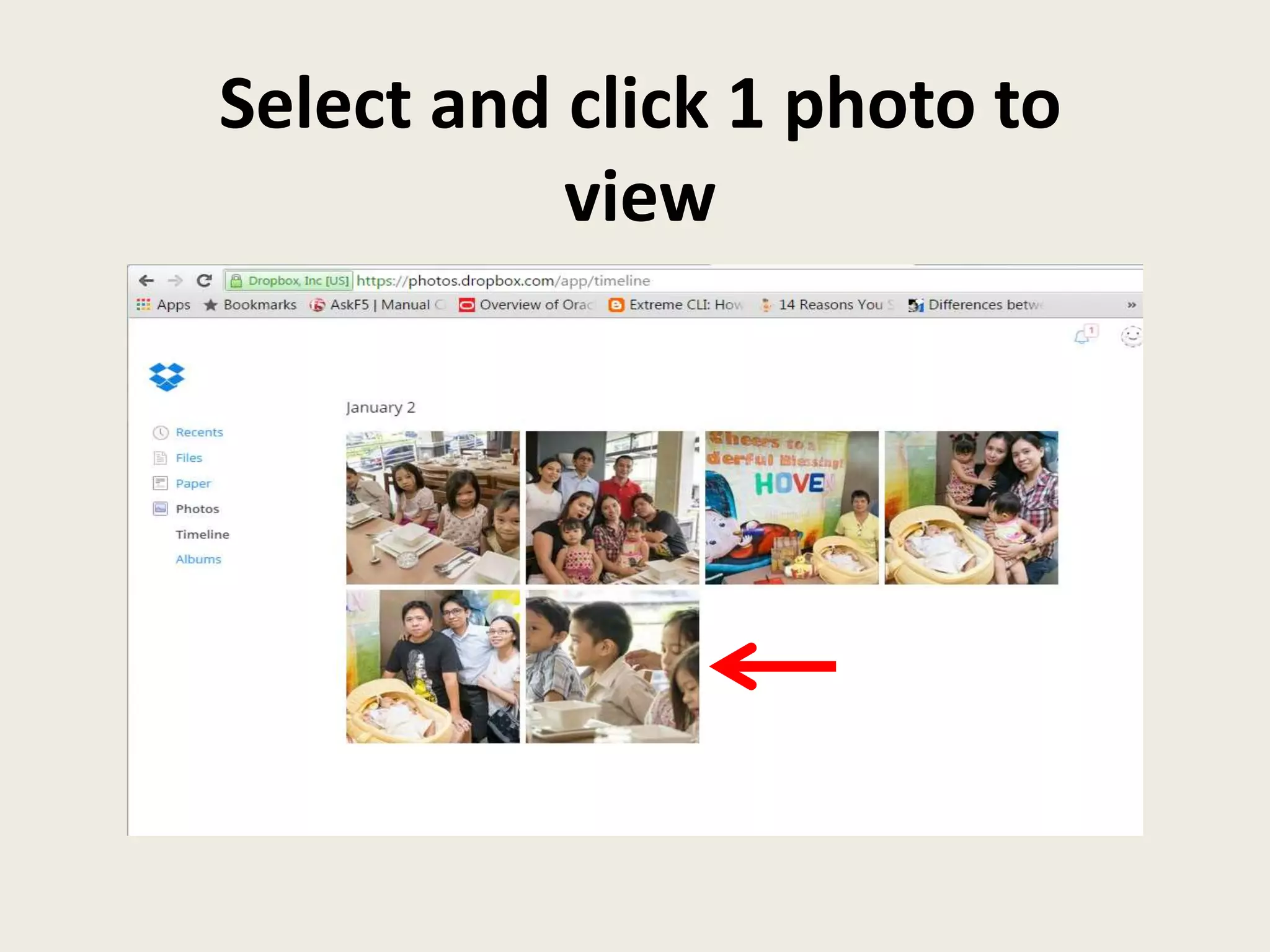 Select and click 1 photo to
view
 
