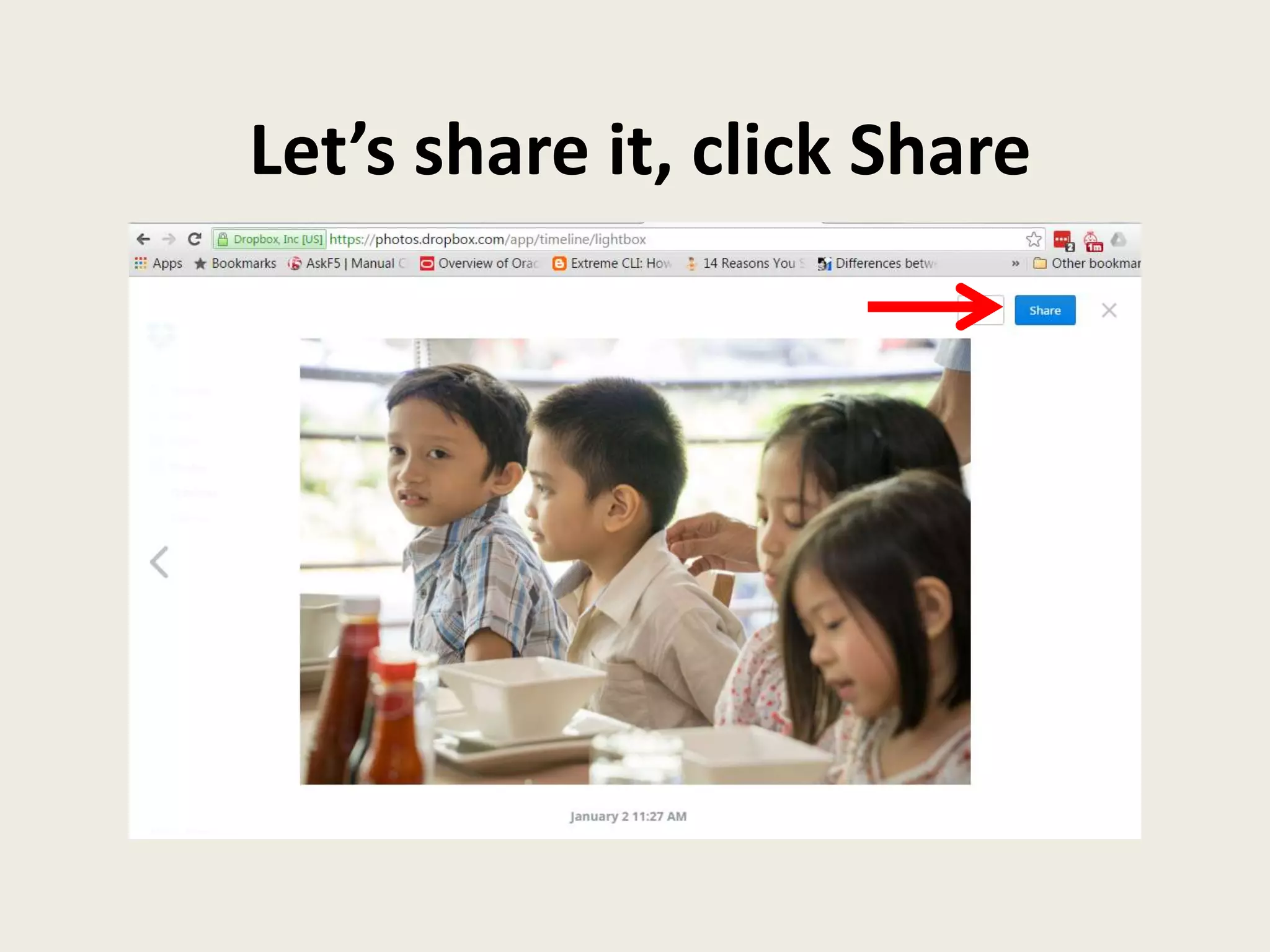 Let’s share it, click Share
 