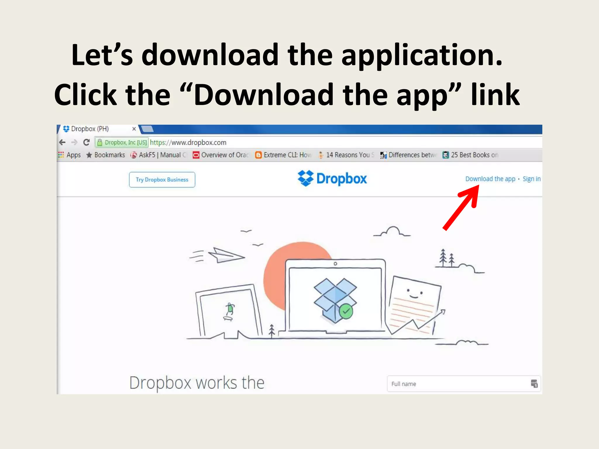Let’s download the application.
Click the “Download the app” link
 